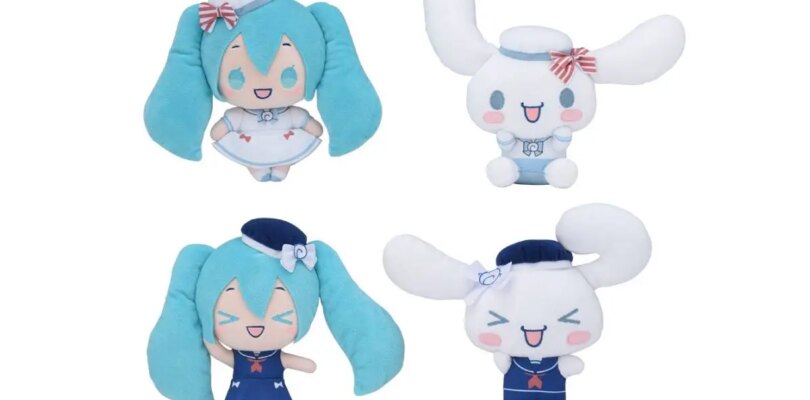 Hatsune Miku Cinnamoroll Plush usa uniformes de marinero