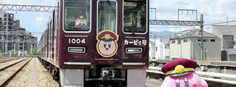 Todos a bordo del tren y autobús Kirby en el área de Hanshin de Japón