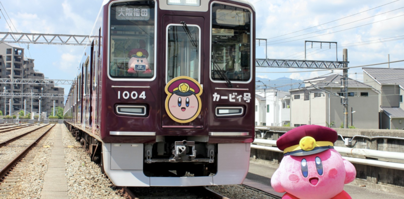 Todos a bordo del tren y autobús Kirby en el área de Hanshin de Japón