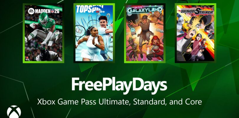 Free Play Days – Madden 26, Topspin 2K25, Beyond Galaxyland y Naruto a Boruto: Shinobi Striker