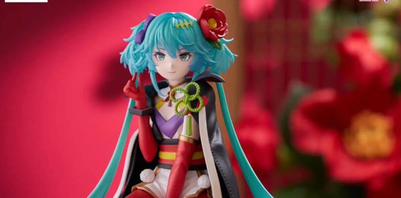 New Hatsune Miku Fide Stopper La figura usa una flor de camelia