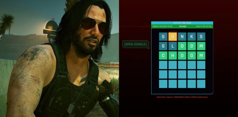 Cyberpunk 2077 ahora puede ofrecer acertijos de palabras diarios gracias a un mod llamado Gonkle, y la respuesta probablemente sea la correcta.