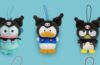 Personajes de Sanrio Hapidanbui disfrazados de Kuromi para peluches