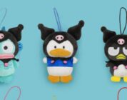 Personajes de Sanrio Hapidanbui disfrazados de Kuromi para peluches